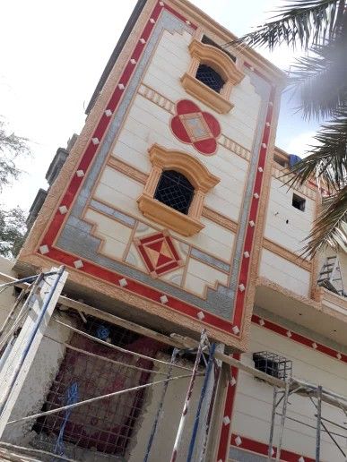 ديكورات خارجية لياسه ملونه وكسر رخام بجميع الاشكال