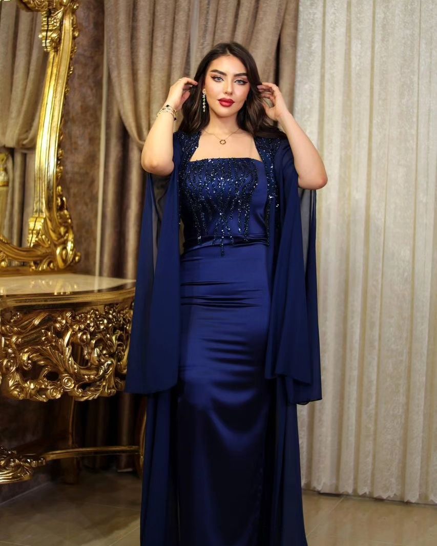 فستان قطعتين خامه تفته بشت شيفون جورجيت