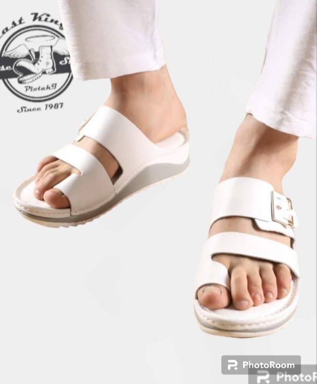 شبشب رجالي جلد طبيعي نعل طبي