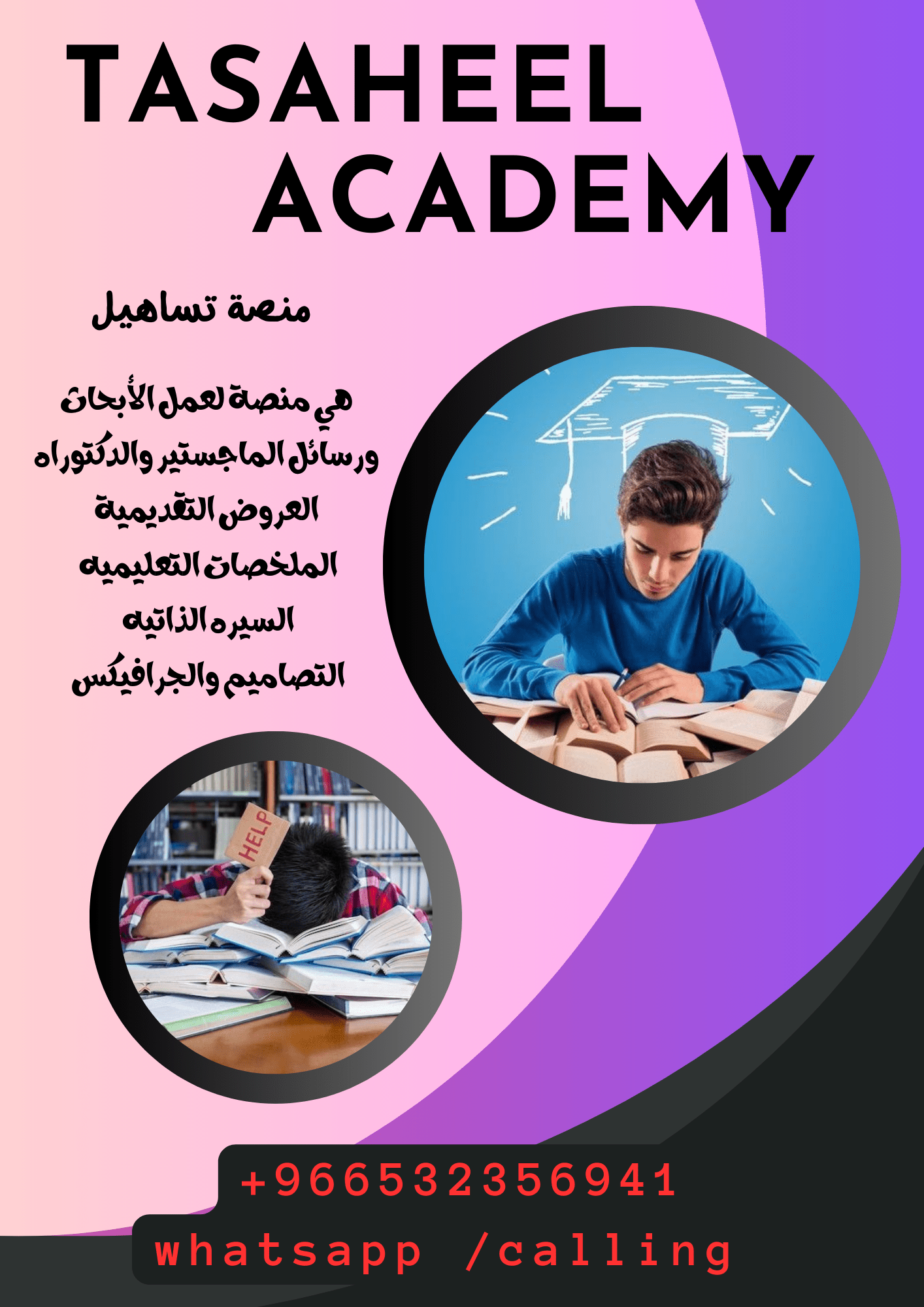 الابحاث والواجبات ورسائل الماجستير والدكتوراه والس