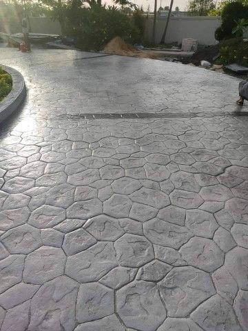 خرسانة المطبوعة الملونه الأرضيات