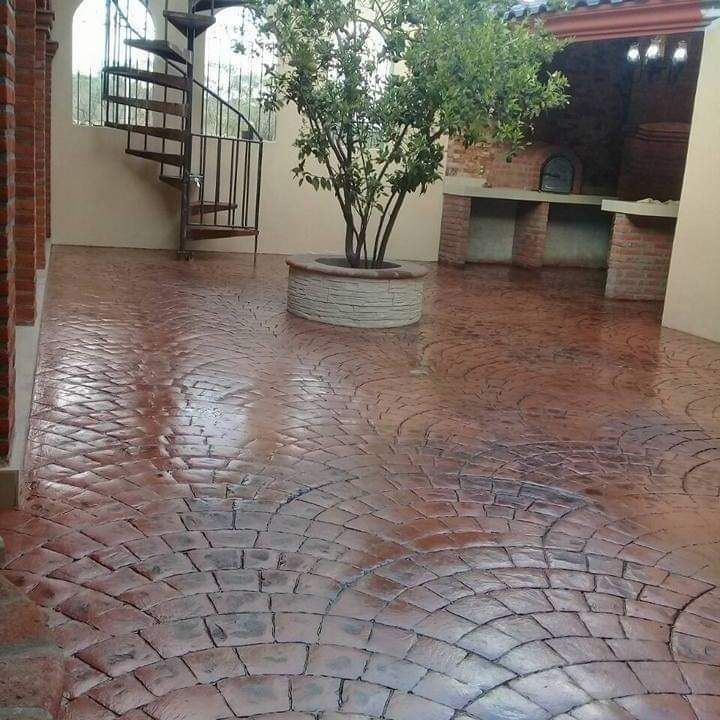 خرسانة المطبوعه الملونه الأرضيات