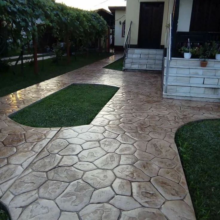 خرسانة المطبوعه الملونه الأرضيات